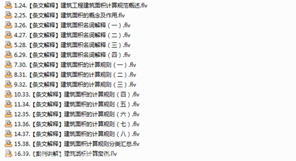  建筑面积计算规则规范教程,全套视频教程学习资料通过百度云网盘下载 