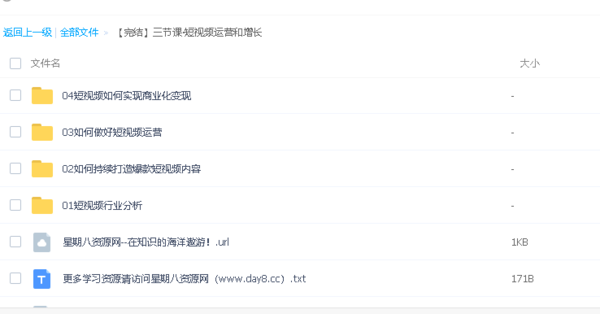 短视频运营和增长课程,全套视频教程学习资料通过百度云网盘下载 