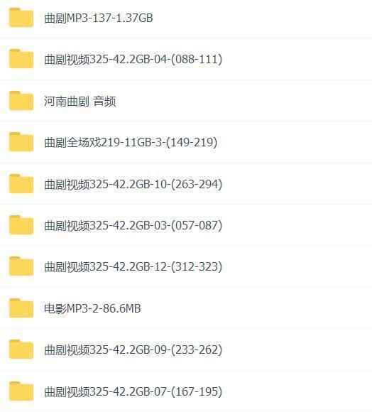 百G曲剧-音频-视频-打包下载,全套视频教程学习资料通过百度云网盘下载 