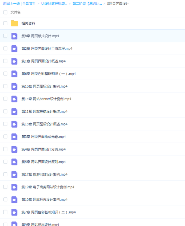 【Ui设计教程视频】分三个阶段_很全面的Ui设计课,全套视频教程学习资料通过百度云网盘下载 