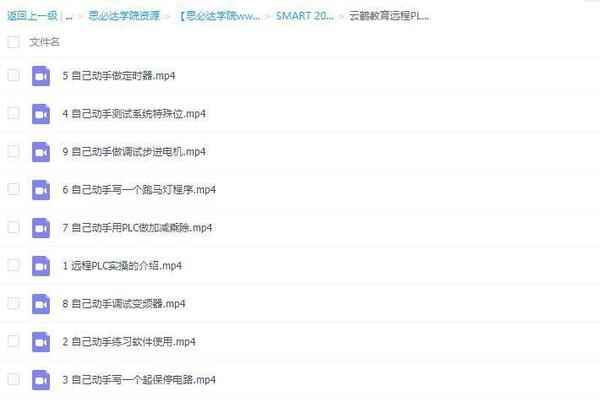 西门子Smart的PLC视频教程 ,全套视频教程学习资料通过百度云网盘下载 