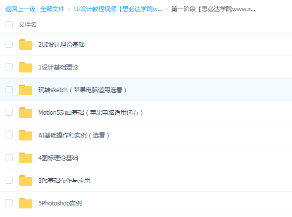 【Ui设计教程视频】分三个阶段_很全面的Ui设计课,全套视频教程学习资料通过百度云网盘下载 