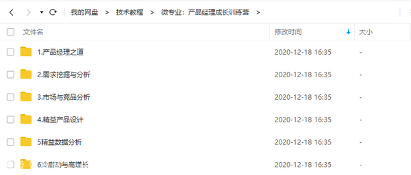 微专业：产品经理成长训练营（视频+课件）,全套视频教程学习资料通过百度云网盘下载 