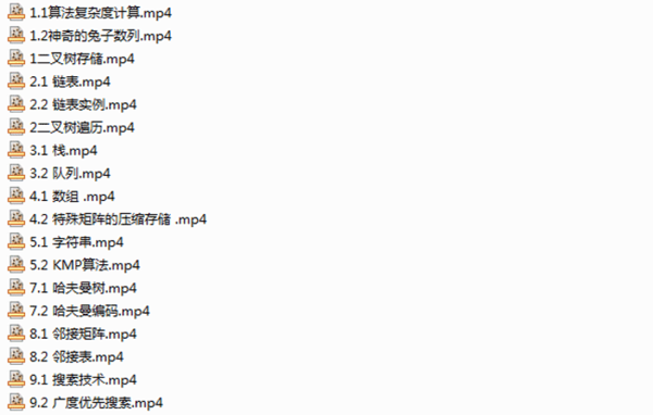 C++数据结构与算法视频教程(18课),全套视频教程学习资料通过百度云网盘下载 