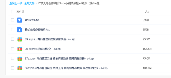  IT营大地老师最新Node.js视频教程avi版本（课件+源码+视频）,全套视频教程学习资料通过百度云网盘下载 