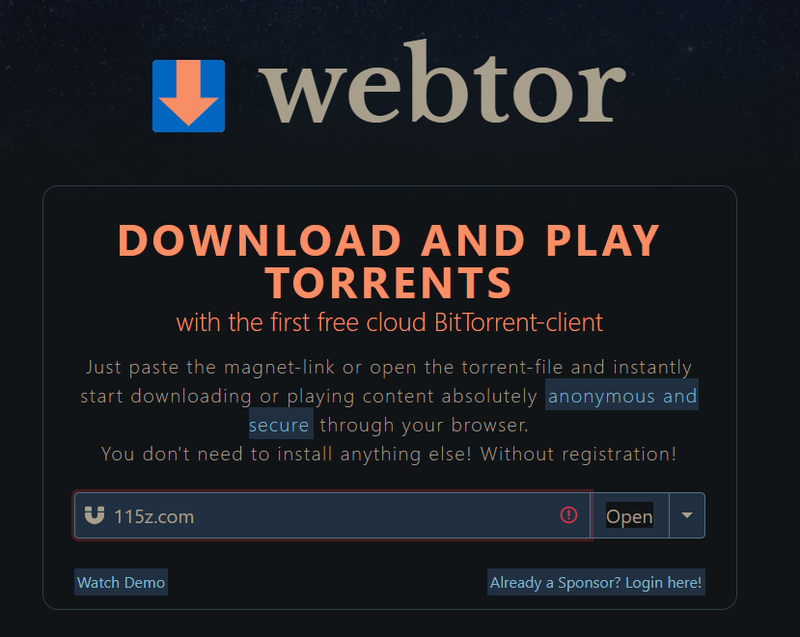 国外网站Webtor可在线磁力观看下载
