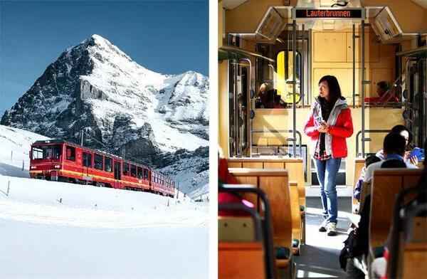 瑞士少女峰图片欣赏，乘高山齿轮火车登少女峰