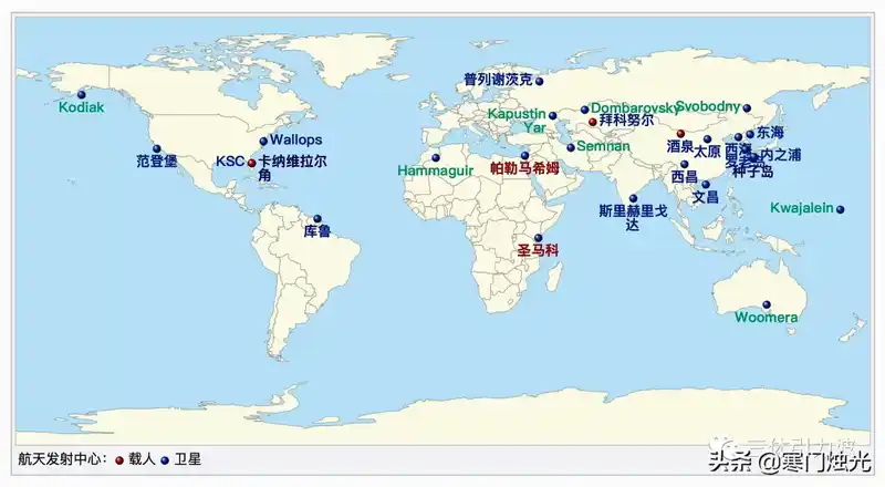 涨姿势：世界十大航天发射基地，中国占两席。