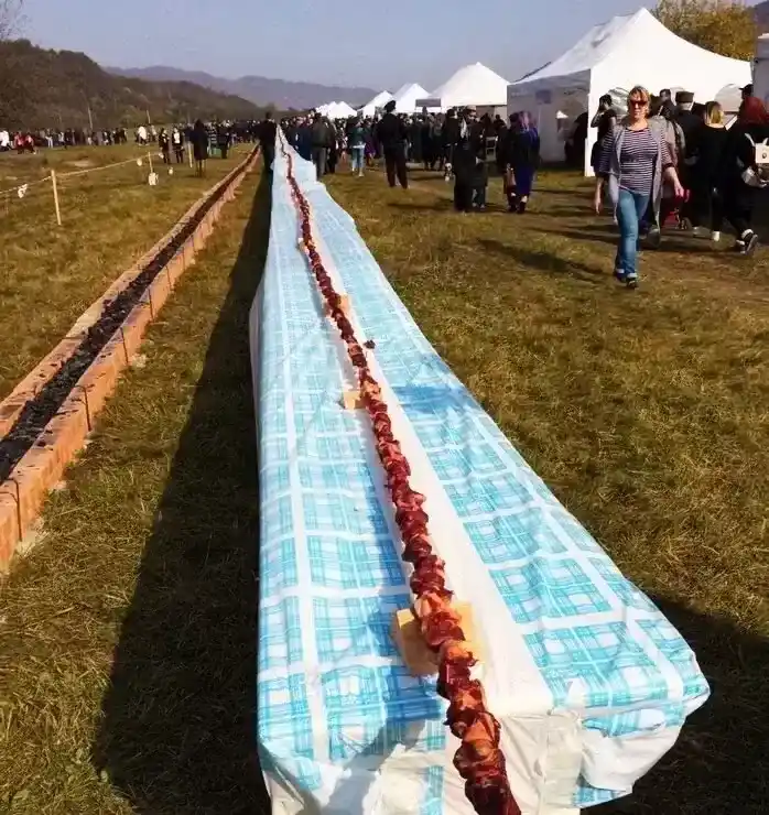 世界之最：吉尼斯世界纪录-最长的烤肉串